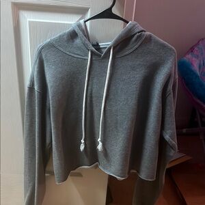 Gray Cropped Women's Hoodie